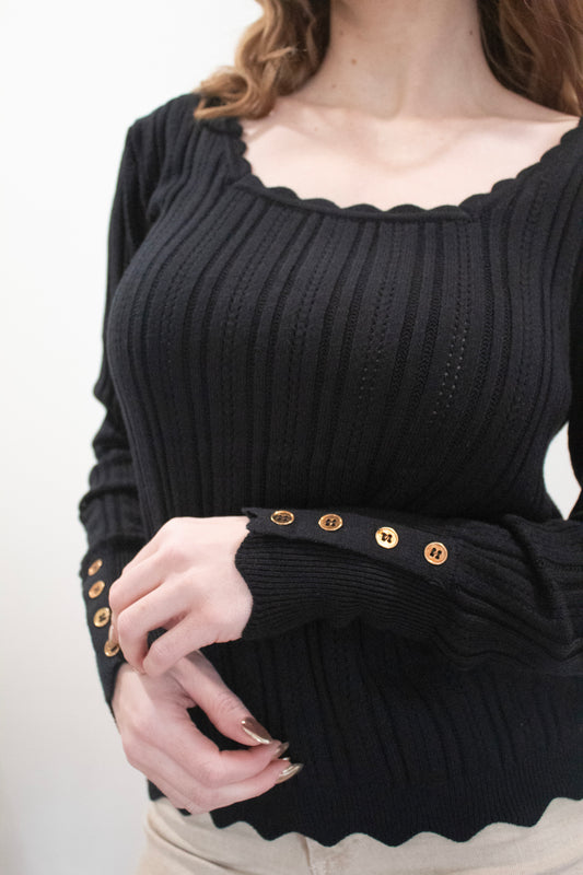 Delicate Details Top in Black