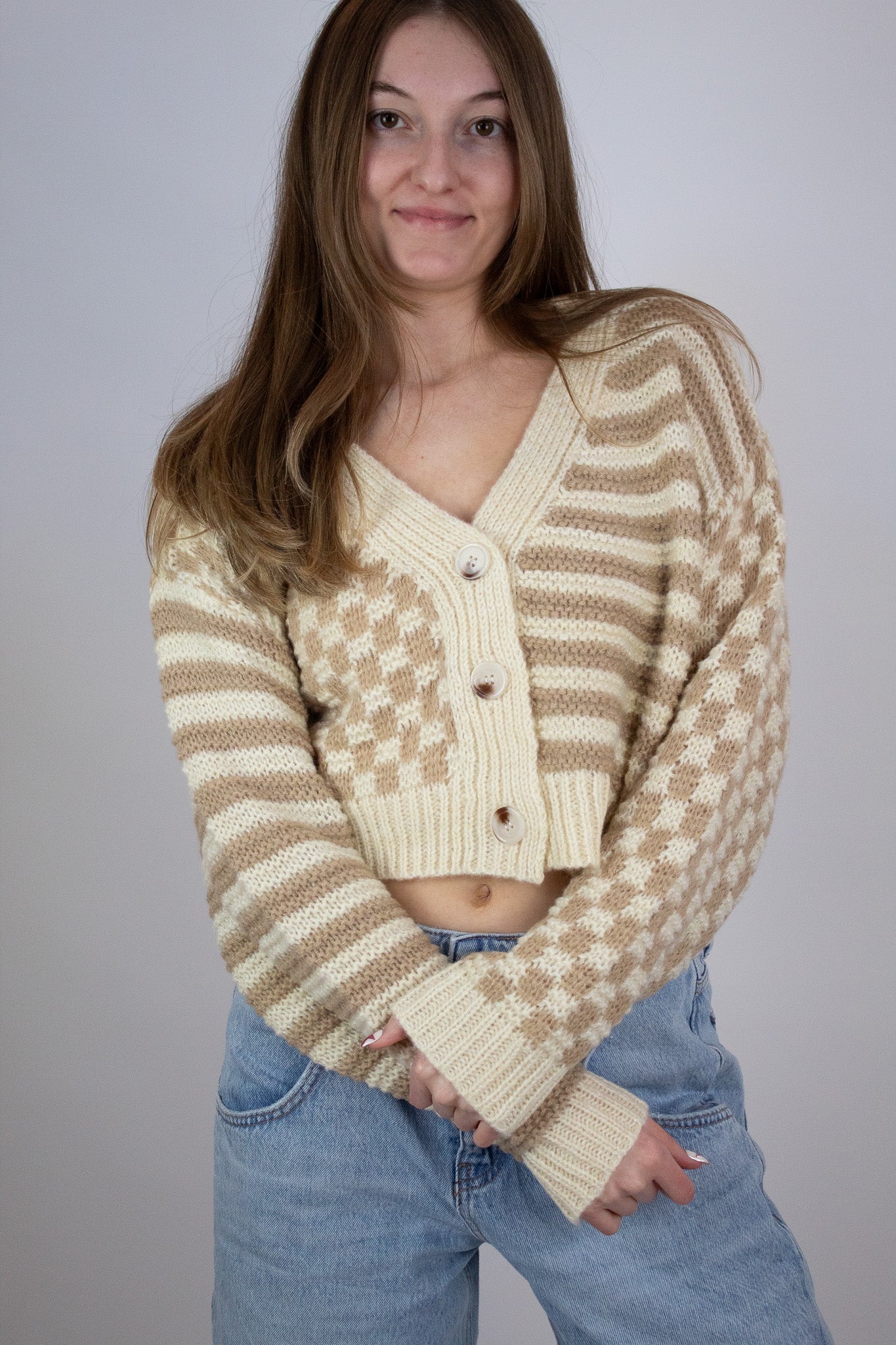 Queens Gambit Cropped Knit Cardigan