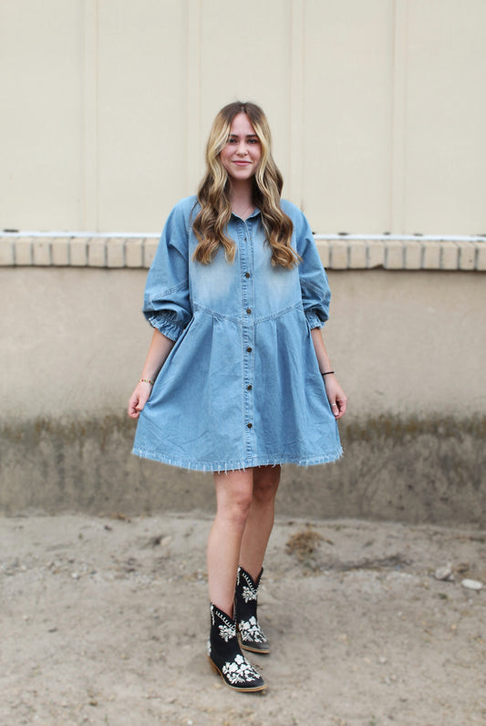 I Wanna Be Yours Denim Dress