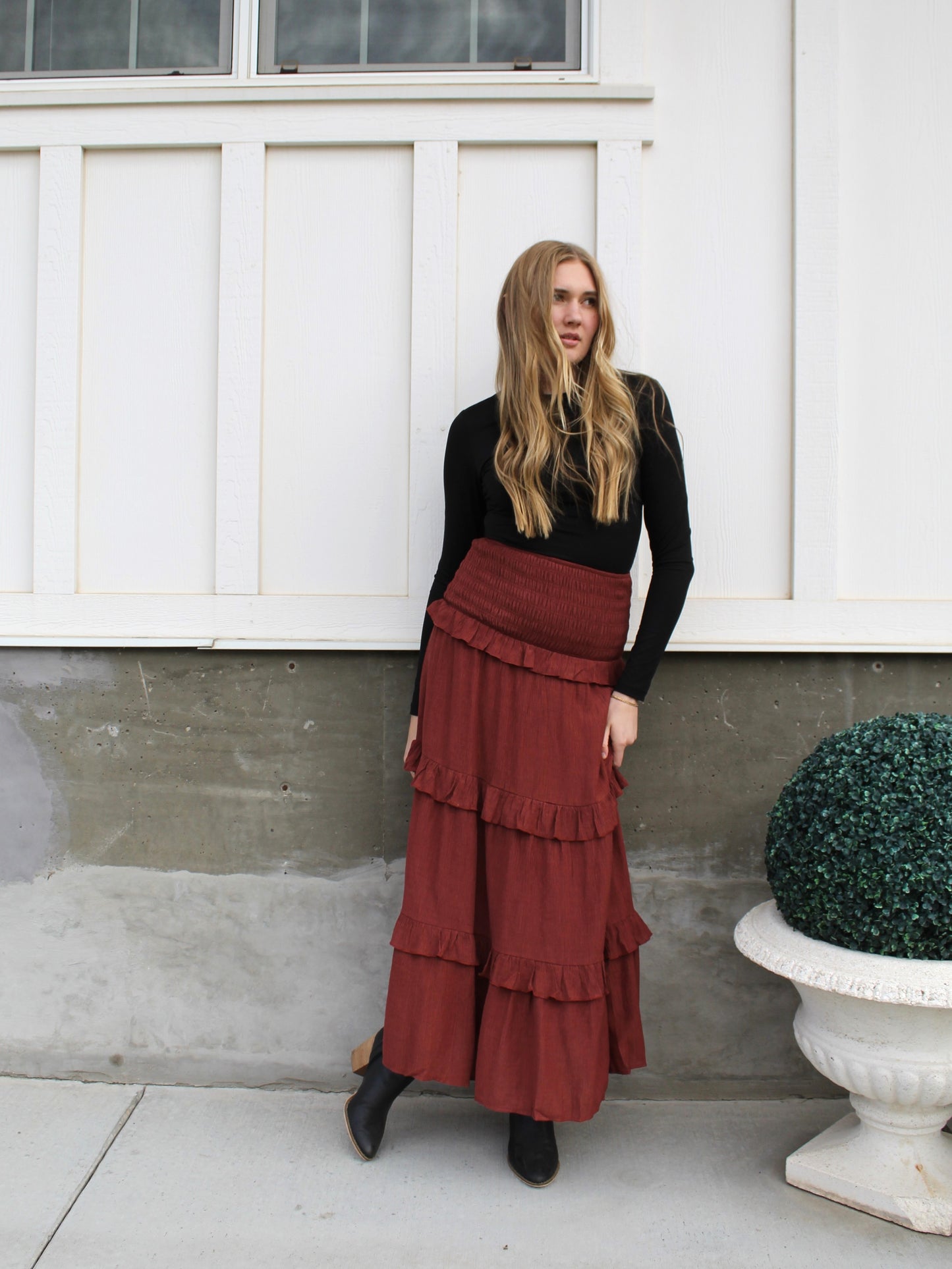 The Sienna Traveler Tiered Maxi Skirt