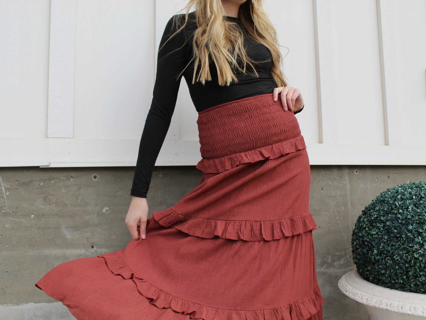 The Sienna Traveler Tiered Maxi Skirt