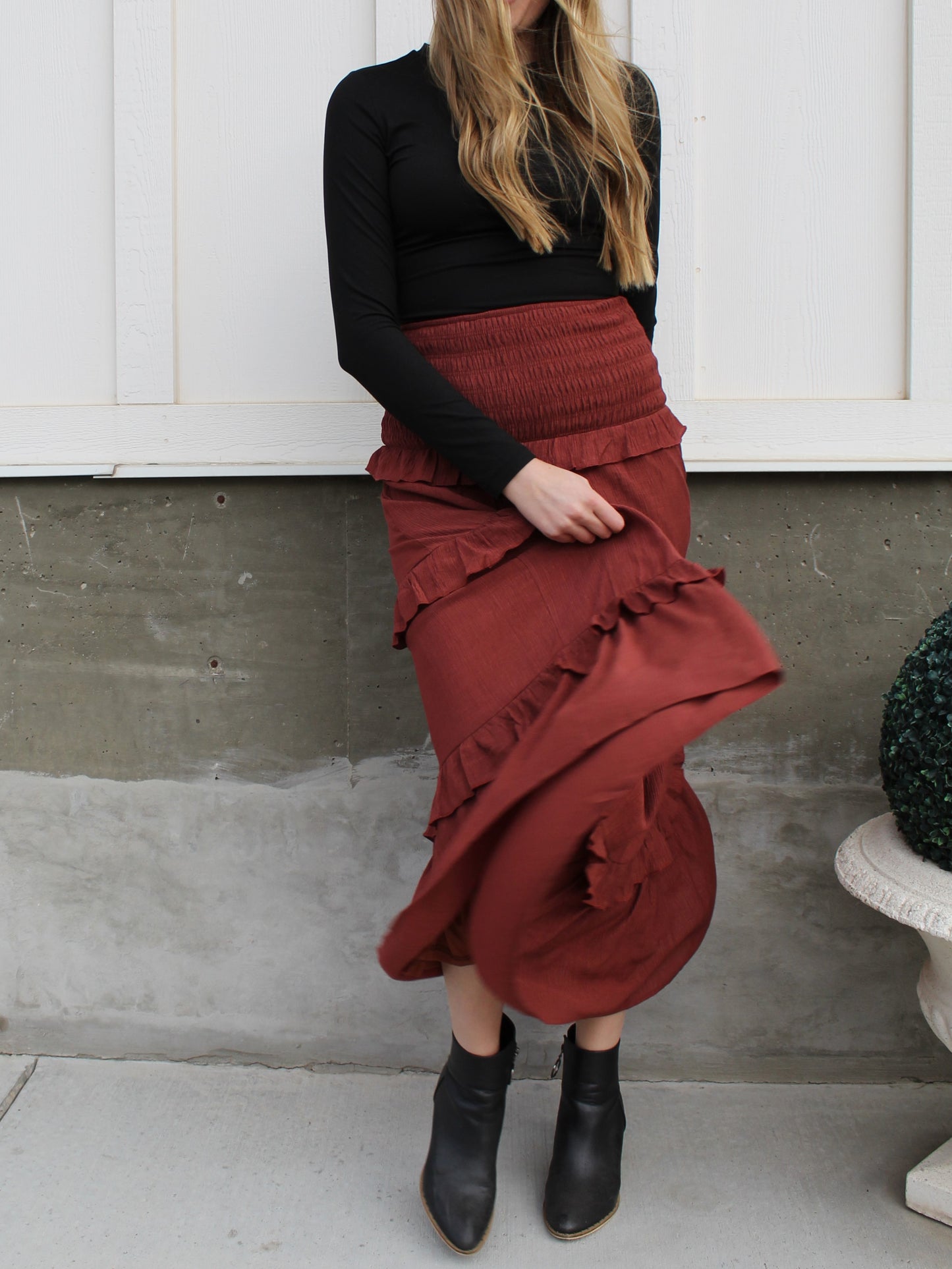 The Sienna Traveler Tiered Maxi Skirt