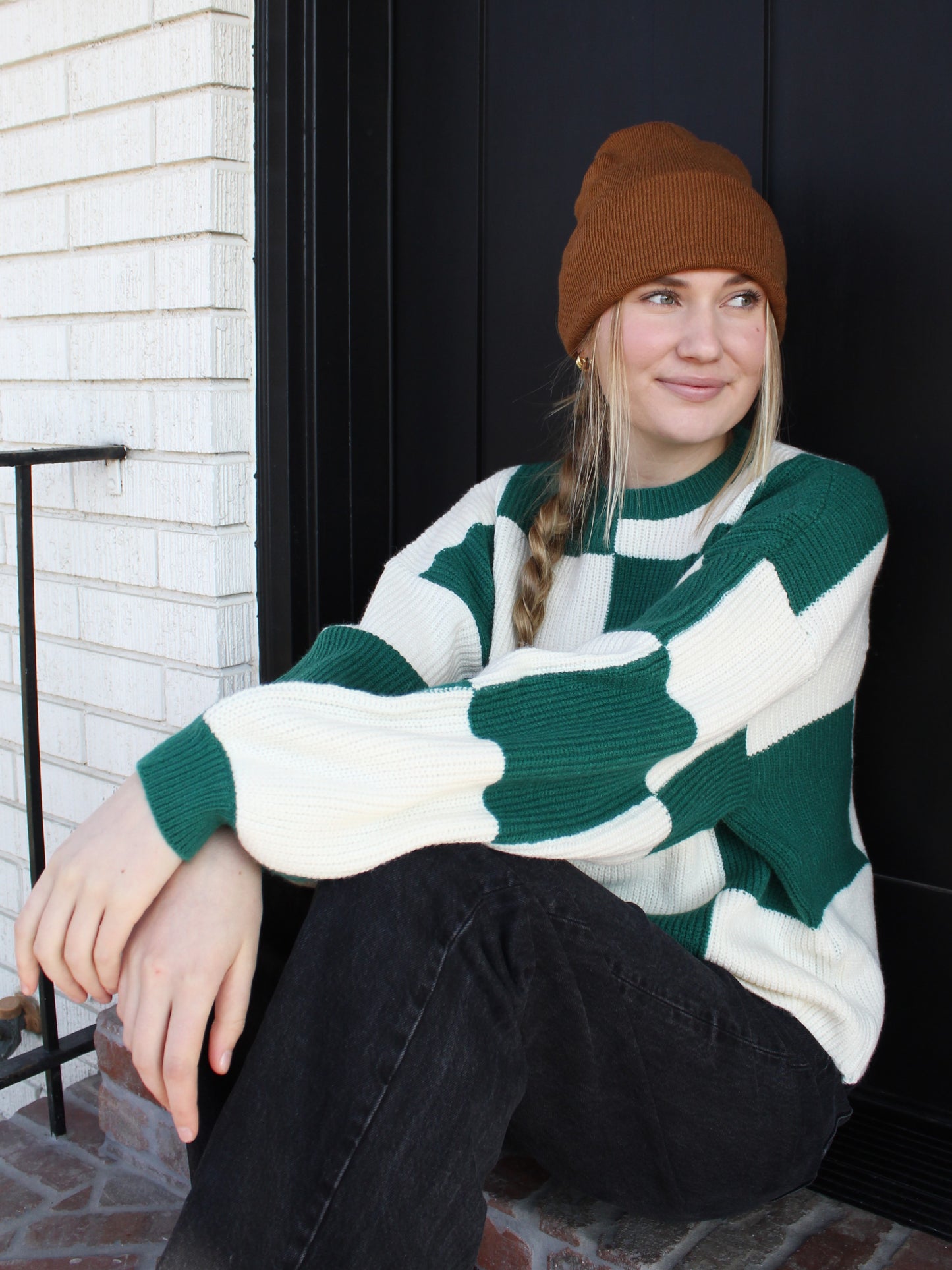 Checkered Sweater in Green