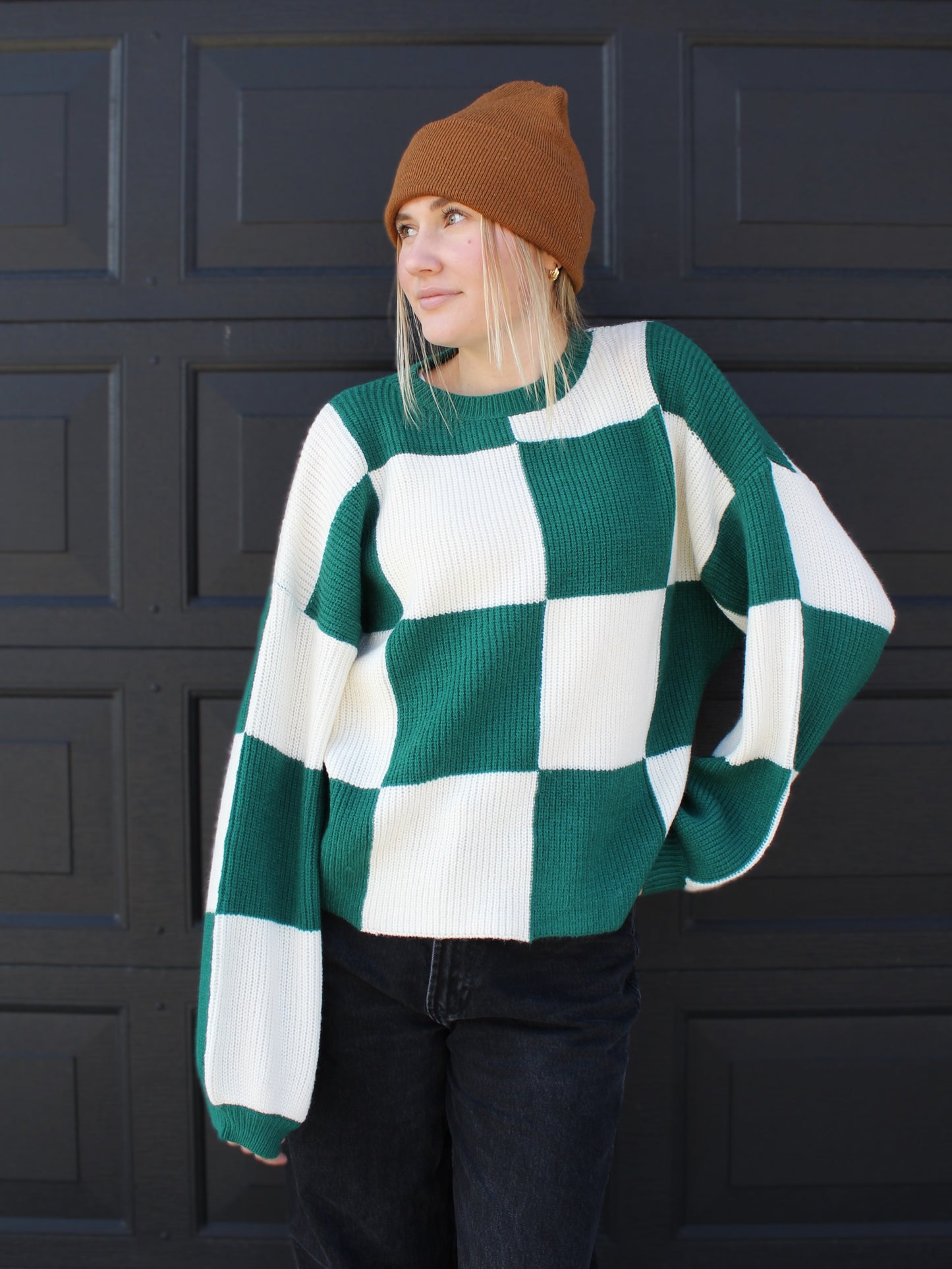 Checkered Sweater in Green