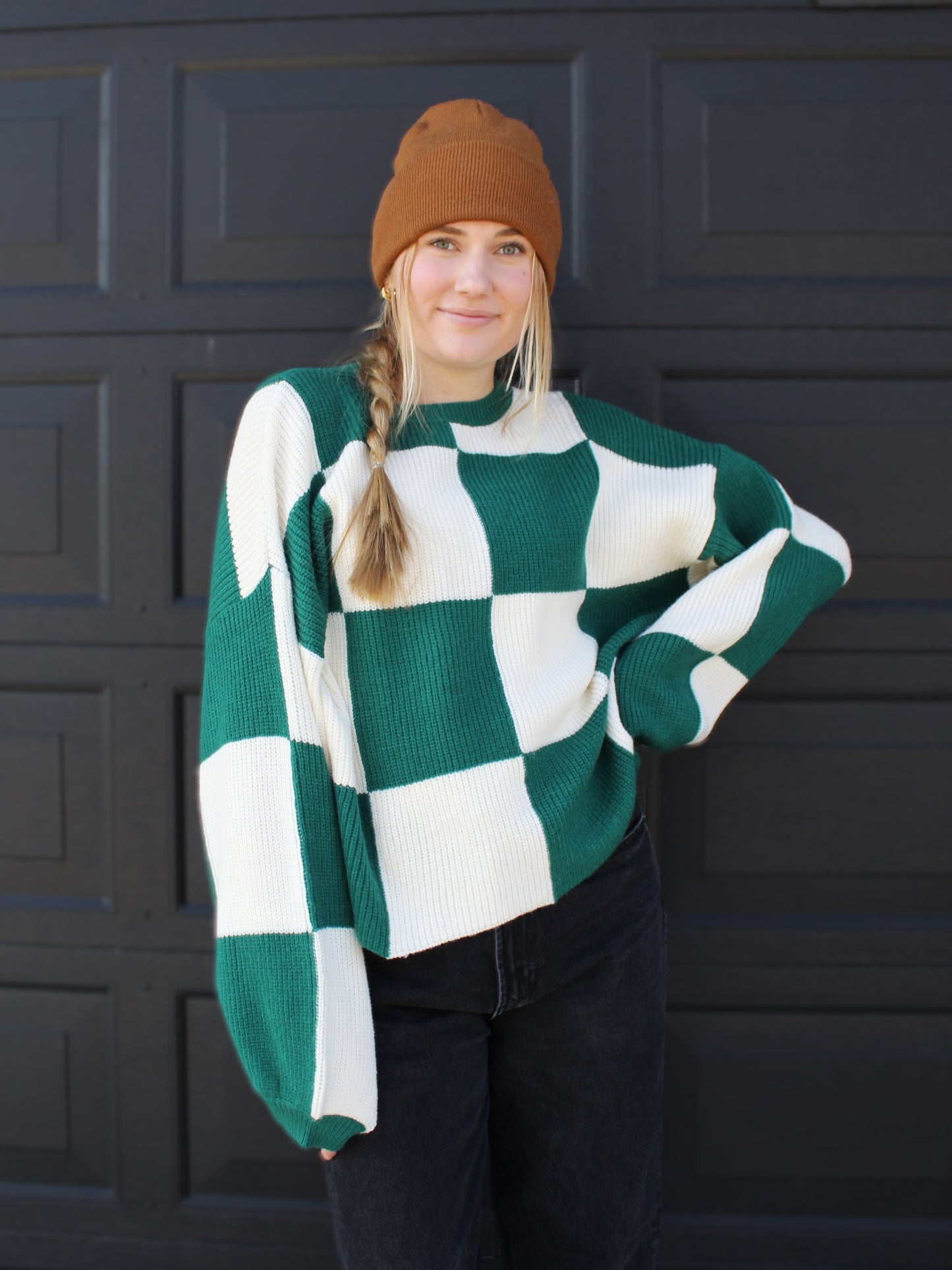 Checkered Sweater in Green