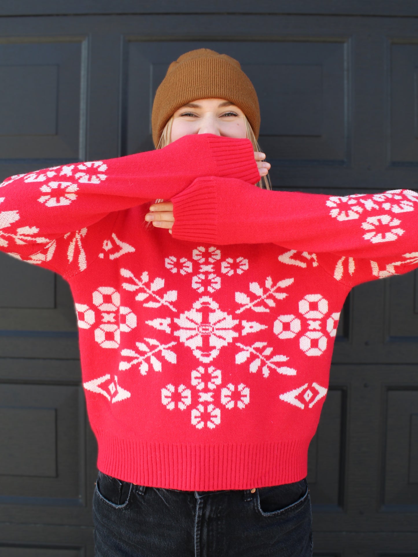 Snowflake Sweater in Red