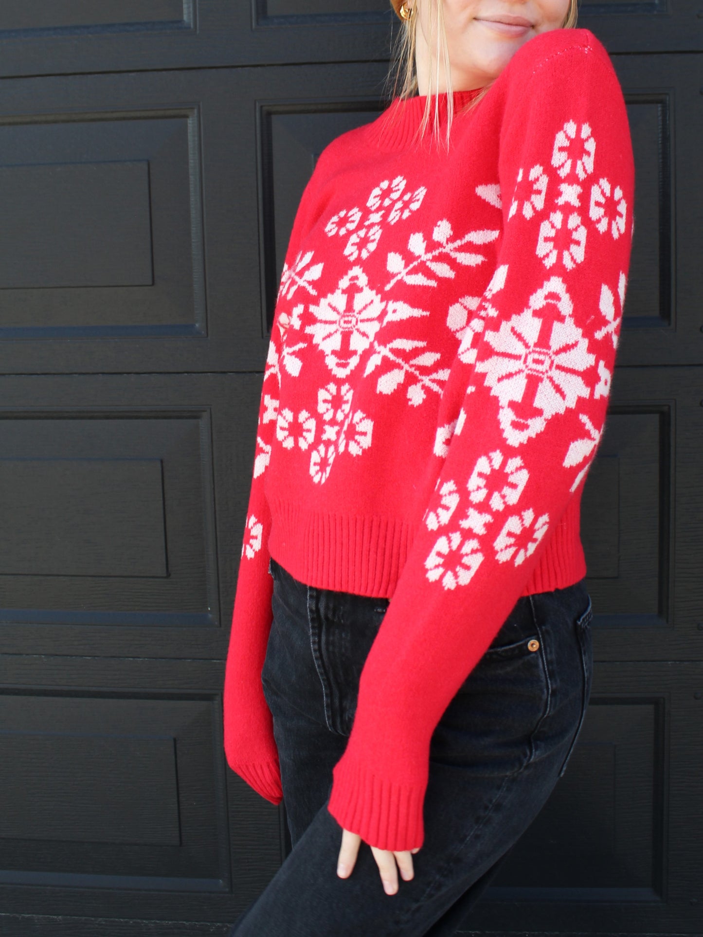 Snowflake Sweater in Red