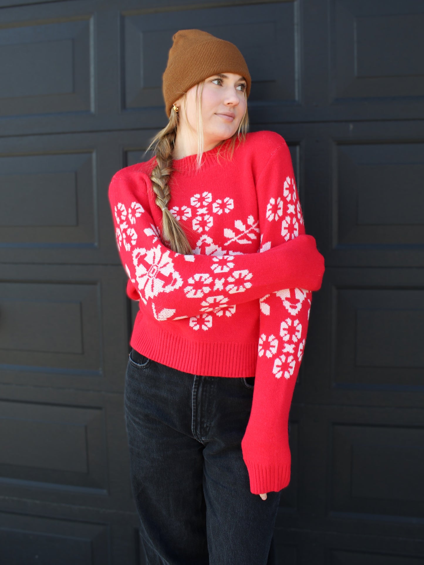 Snowflake Sweater in Red