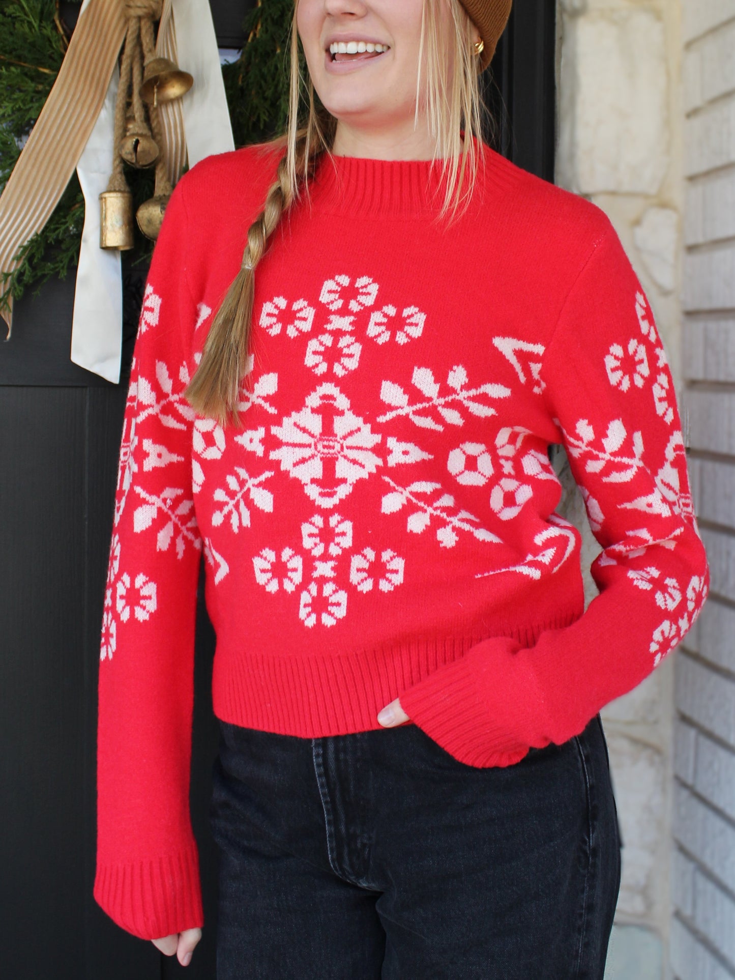 Snowflake Sweater in Red