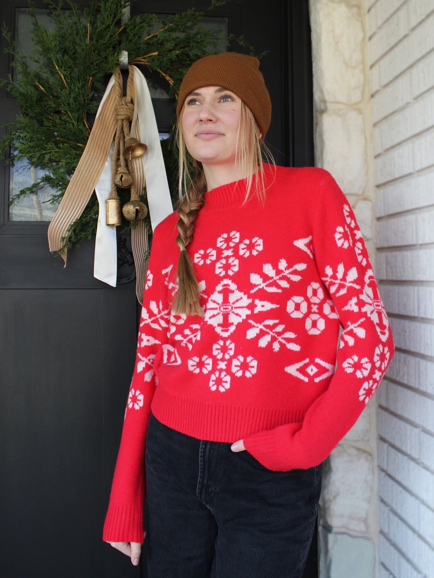 Snowflake Sweater in Red